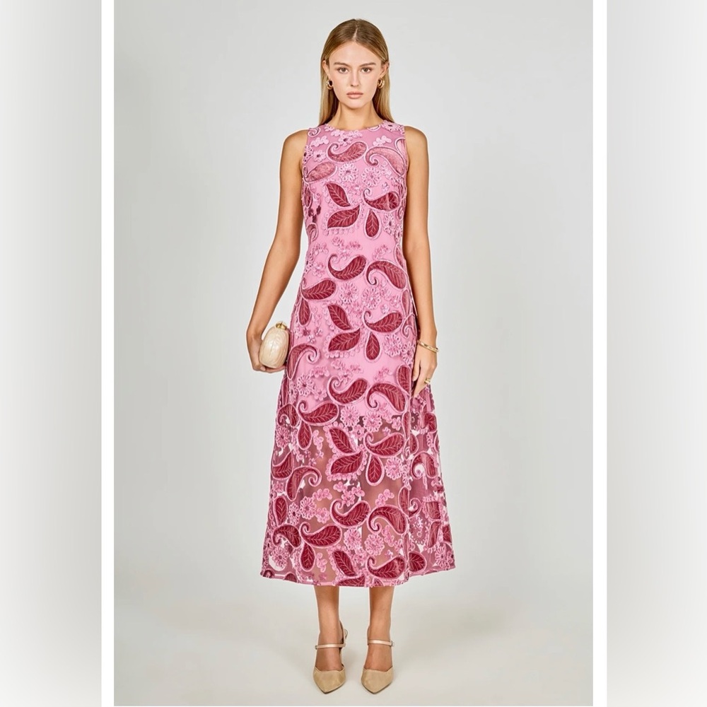 Endless Rose Pink Paisley Midi Dress